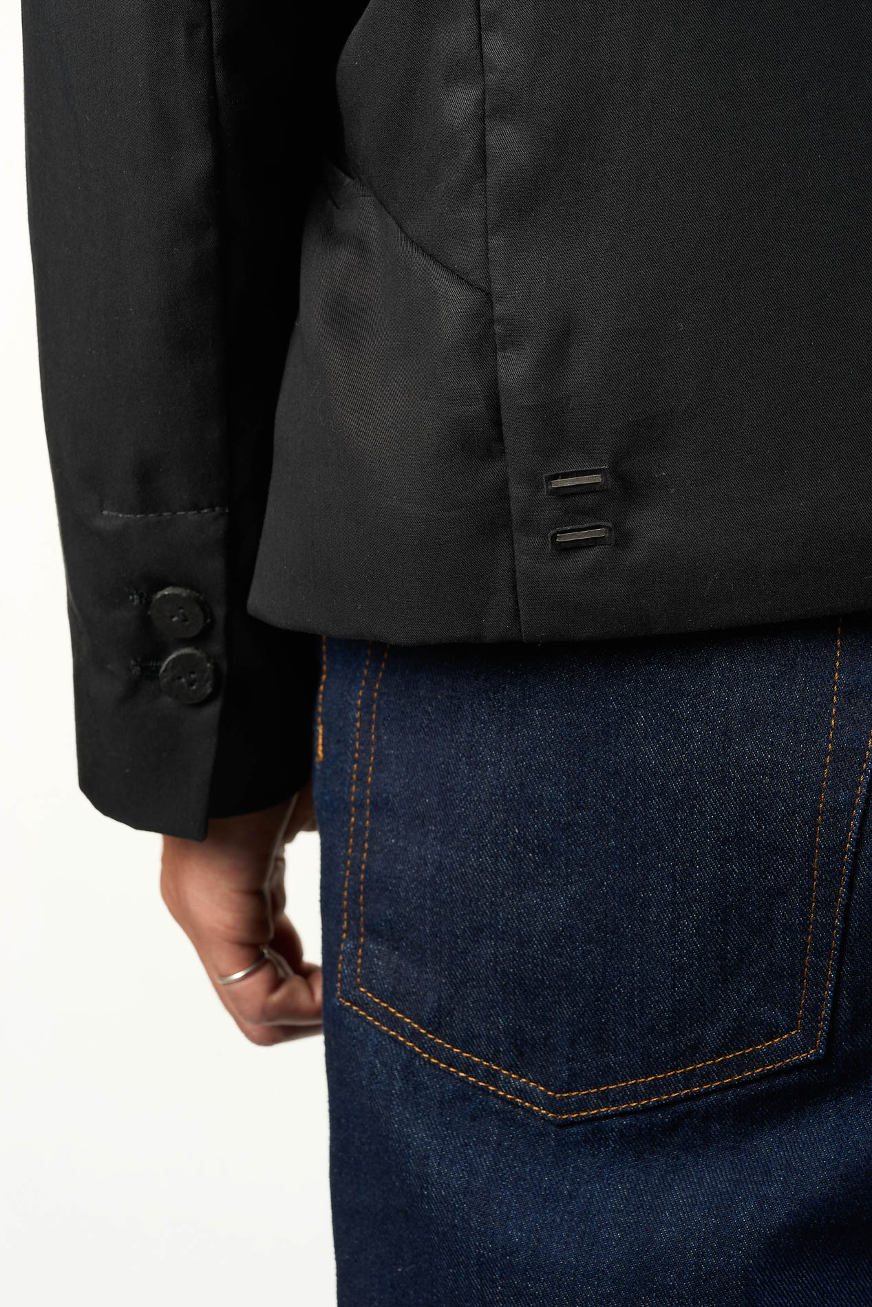 DANIELE BASTA LEATHER AND SILVER JACKET 